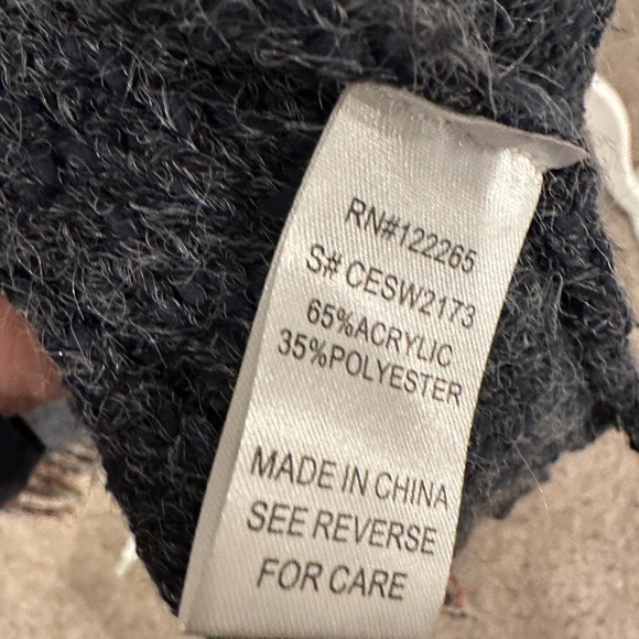 Boho Fringe Cardigan Southwestern Fair Isle Knit Sweater Adora S/M - Picture 6 of 7